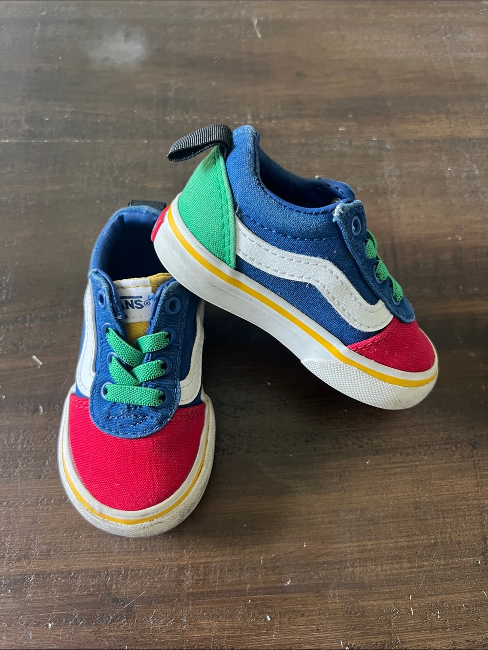 Vans Kids Colorblock Canvas Sneakers - Blue, Red, Green, Yellow, White